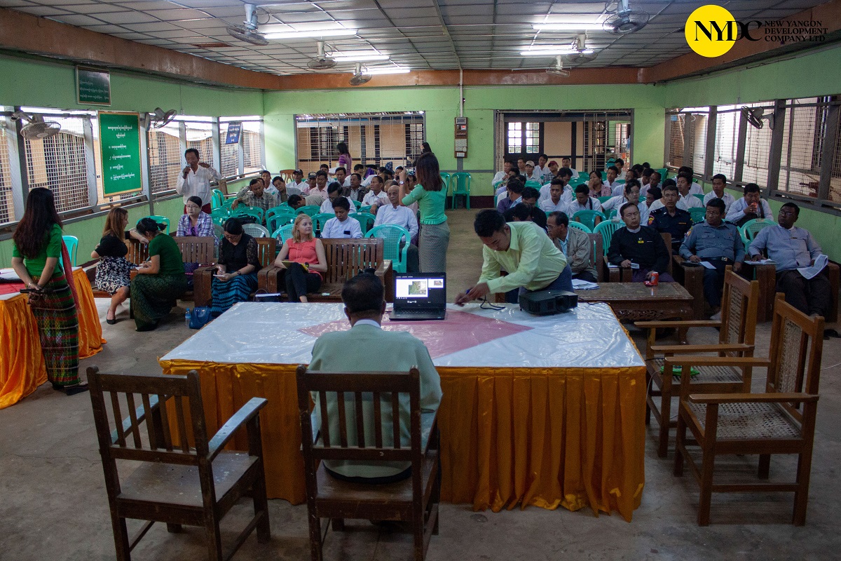 ရန်ကုန်မြို့သစ်စီမံကိန်းနှင့် ပတ်သက်၍ ပတ်ဝန်းကျင်ထိခိုက်မူဆန်းစစ်ခြင်း လုပ်ငန်းစဉ်     မြို့နယ်အဆင့် တွေ့ဆုံဆွေးနွေးပွဲ